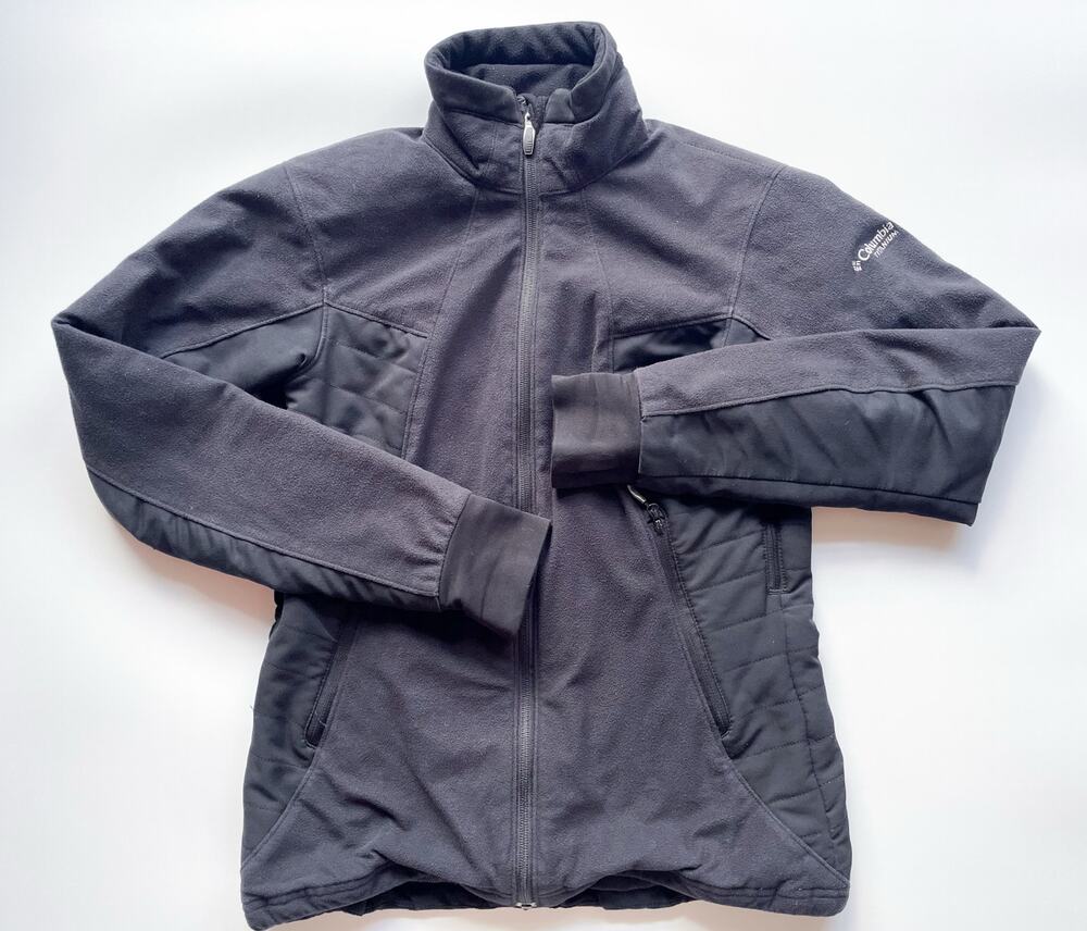 Women's Columbia Titanium High Performance Black Fleece Zip Up Jacket Size Small